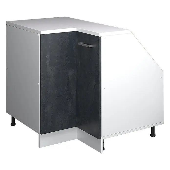 Küchenschrank für Dachschrägen R-Line 75.6 cm Schwarz Beton Art.-Nr. 60439 - 