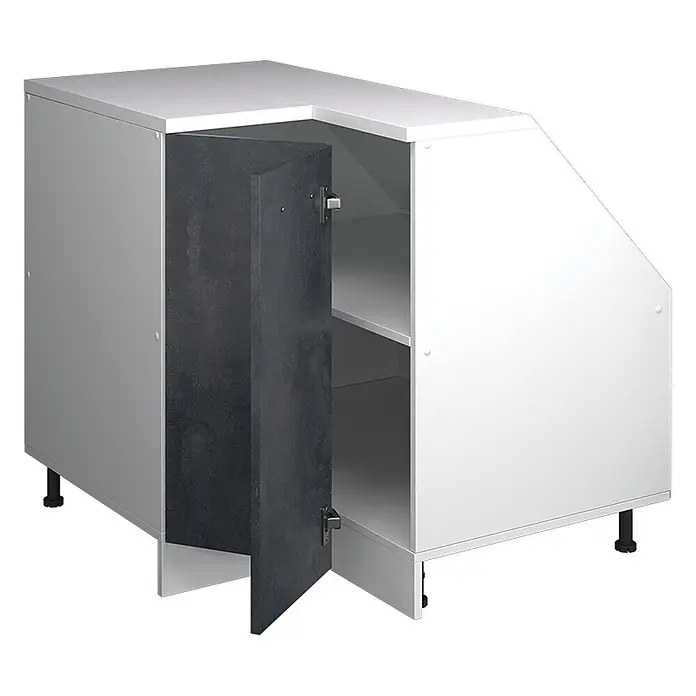 Küchenschrank für Dachschrägen R-Line 75.6 cm Schwarz Beton Art.-Nr. 60439 - 