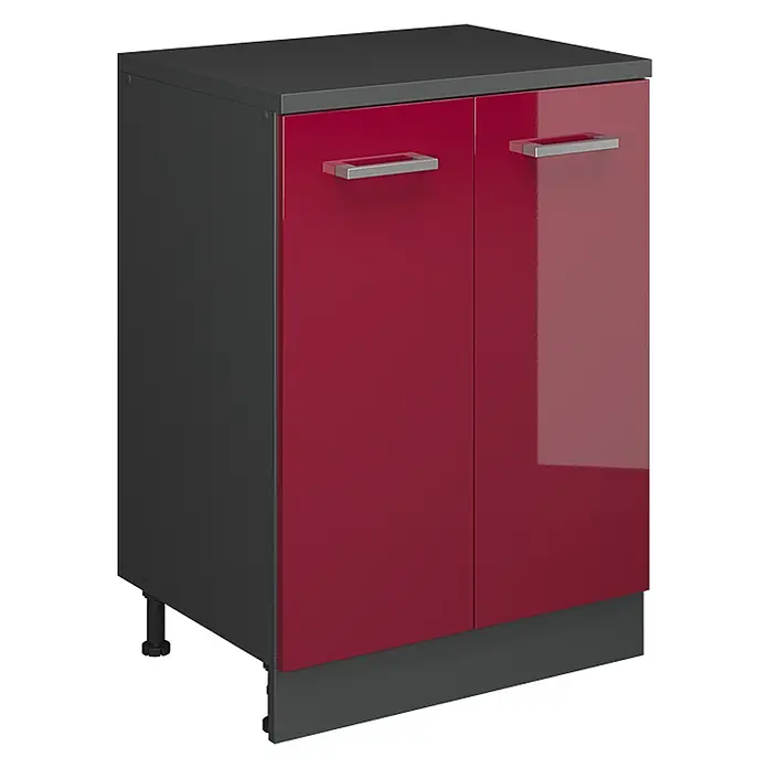 Küchenschrank für Dachschrägen R-Line 60 cm Rot Hochglanz Art.-Nr. 61746 - 