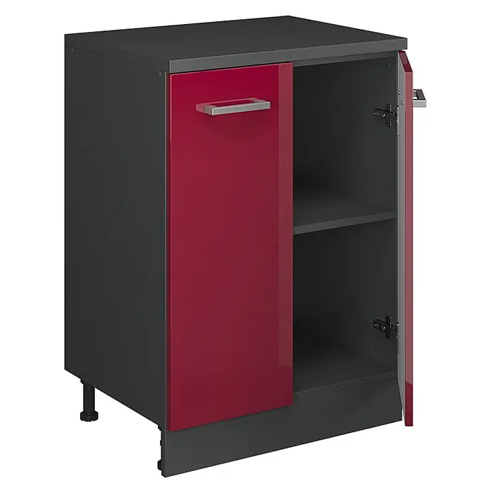 Küchenschrank für Dachschrägen R-Line 60 cm Rot Hochglanz Art.-Nr. 61746 - 