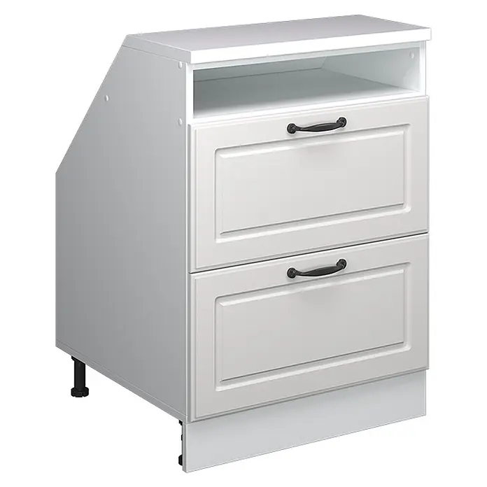 Küchenschrank für Dachschrägen R-Line 60 cm Weiß Landhaus Art.-Nr. 60386 - 