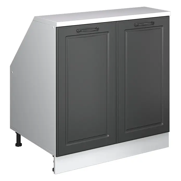 Vicco Küchenschrank für Dachschrägen R-Line, Anthrazit Landhaus, 80 cm - 