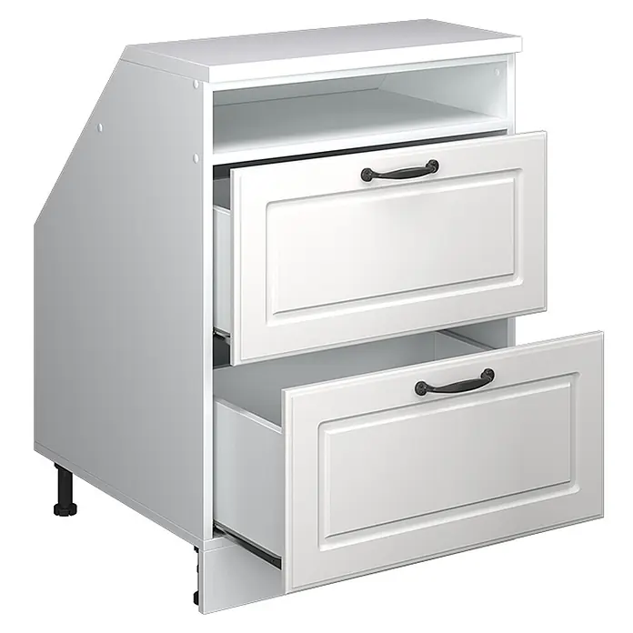 Küchenschrank für Dachschrägen R-Line 60 cm Weiß Landhaus Art.-Nr. 60386 - 