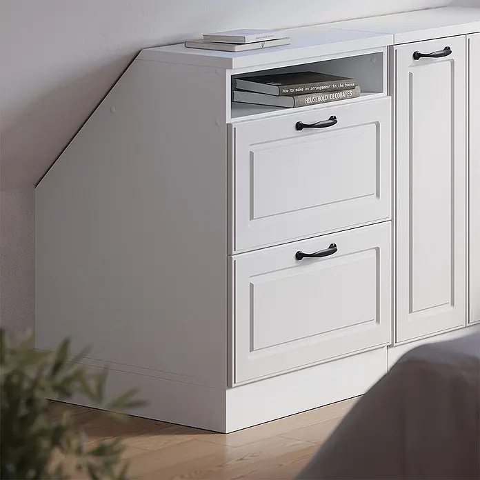 Küchenschrank für Dachschrägen R-Line 60 cm Weiß Landhaus Art.-Nr. 60386 - 