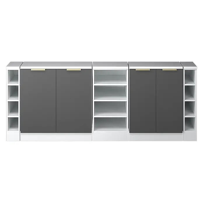 Küchenschrank für Dachschrägen R-Line 210 cm Anthrazit-Gold Art.-Nr. 60657 - 