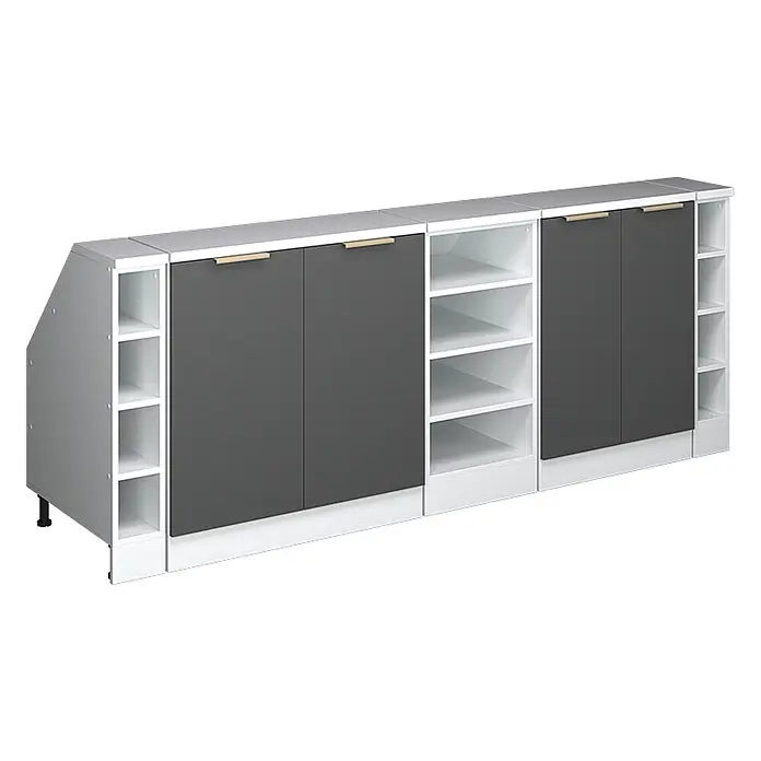 Küchenschrank für Dachschrägen R-Line 210 cm Anthrazit-Gold Art.-Nr. 60657 - 