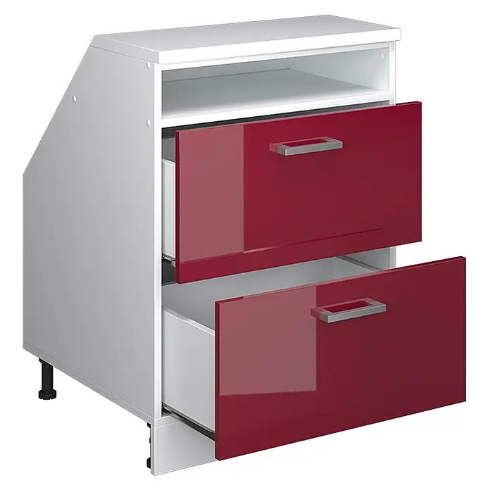 Küchenschrank für Dachschrägen R-Line 60 cm Rot Hochglanz Art.-Nr. 59995 - 