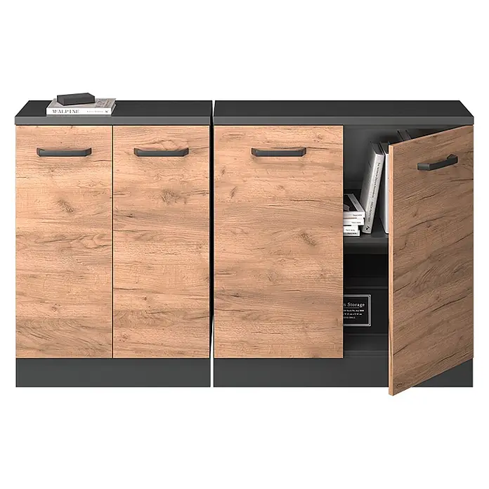 Küchenschrank für Dachschrägen R-Line 140 cm Goldkraft Eiche Art.-Nr. 60058 - 