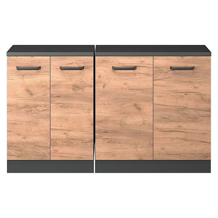 Küchenschrank für Dachschrägen R-Line 140 cm Goldkraft Eiche Art.-Nr. 60058 - 