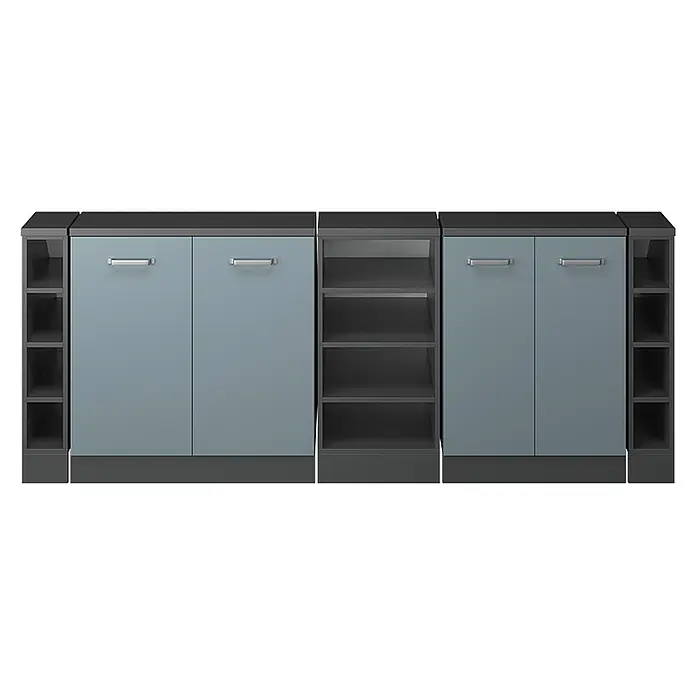 Küchenschrank für Dachschrägen R-Line 210 cm Blau-Grau Art.-Nr. 60490 - 