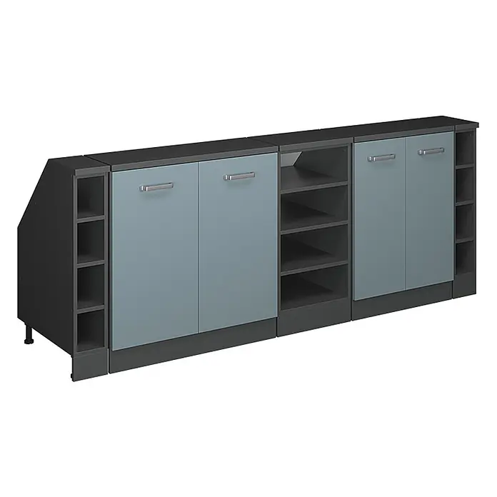 Küchenschrank für Dachschrägen R-Line 210 cm Blau-Grau Art.-Nr. 60490 - 