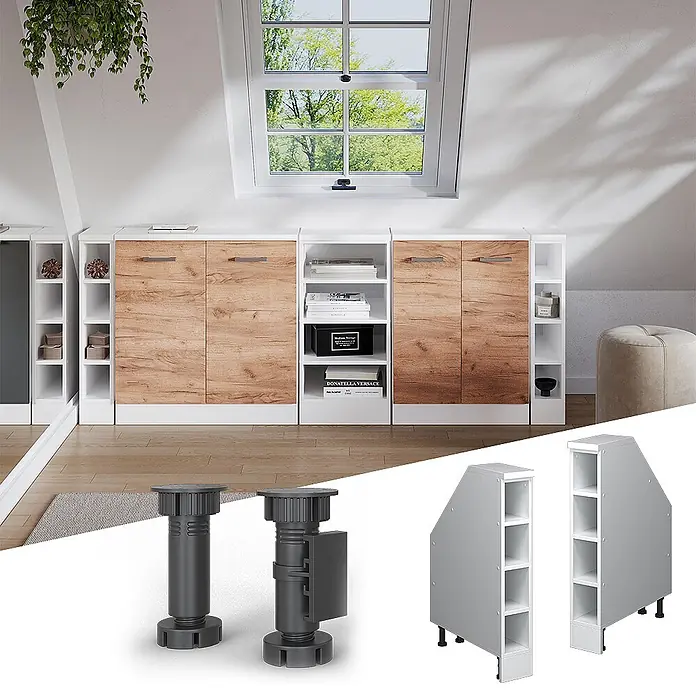 Küchenschrank für Dachschrägen R-Line 15 cm Weiß Art.-Nr. 60288 - 