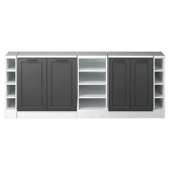 Vicco Küchenschrank für Dachschrägen R-Line, Anthrazit Landhaus, 210 cm - 