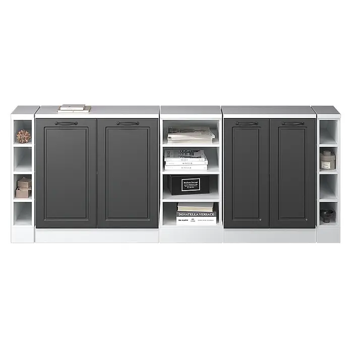 Vicco Küchenschrank für Dachschrägen R-Line, Anthrazit Landhaus, 210 cm - 