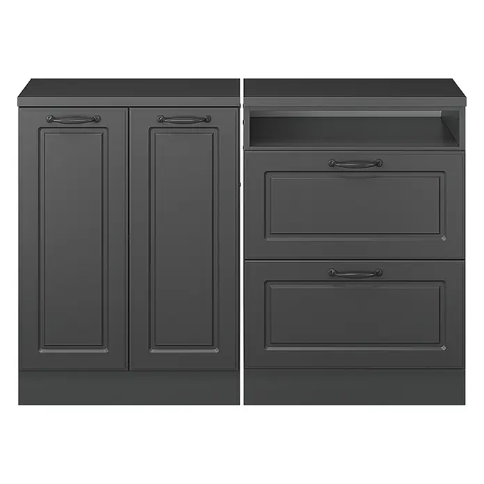 Vicco Küchenschrank für Dachschrägen R-Line, Anthrazit Landhaus, 120 cm - 
