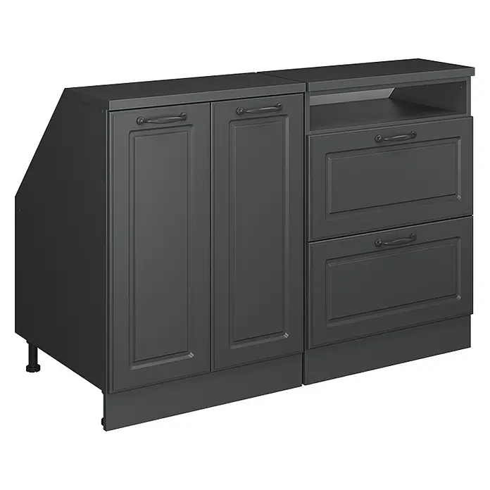 Vicco Küchenschrank für Dachschrägen R-Line, Anthrazit Landhaus, 120 cm - 