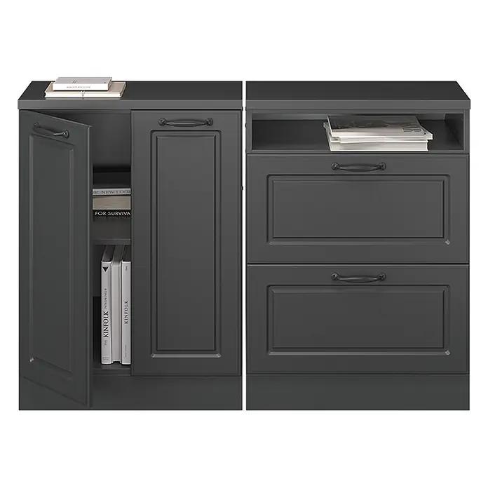 Vicco Küchenschrank für Dachschrägen R-Line, Anthrazit Landhaus, 120 cm - 