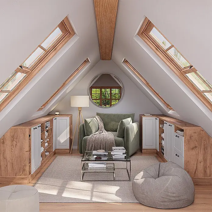 Küchenschrank für Dachschrägen R-Line 75.6 cm Weiß Landhaus Art.-Nr. 60324 - 