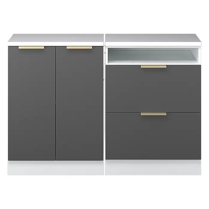 Küchenschrank für Dachschrägen R-Line 120 cm Anthrazit-Gold Art.-Nr. 60645 - 