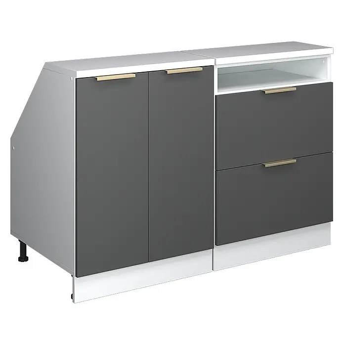 Küchenschrank für Dachschrägen R-Line 120 cm Anthrazit-Gold Art.-Nr. 60645 - 