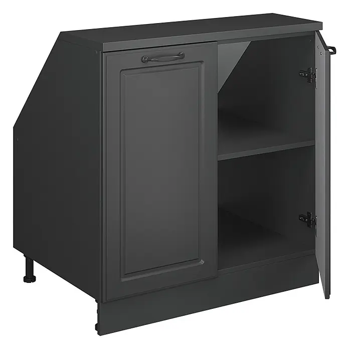 Vicco Küchenschrank für Dachschrägen R-Line, Anthrazit Landhaus, 80 cm - 