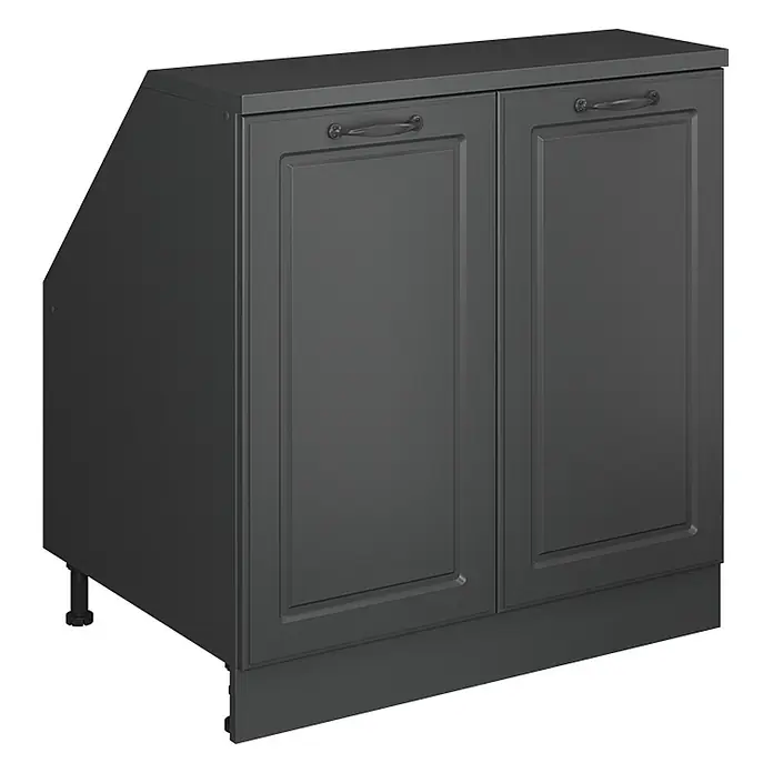 Vicco Küchenschrank für Dachschrägen R-Line, Anthrazit Landhaus, 80 cm - 