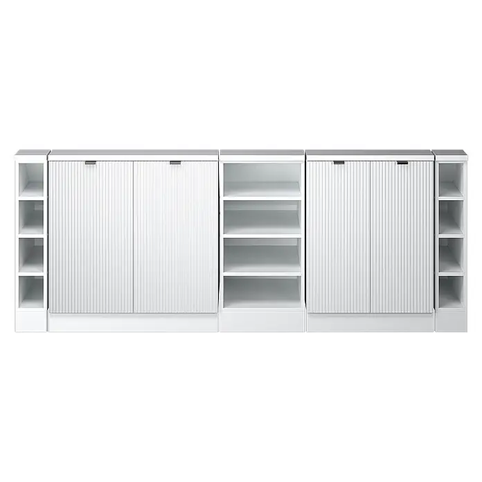 Küchenschrank für Dachschrägen R-Line 210 cm Weiß Riffel Art.-Nr. 60616 - 