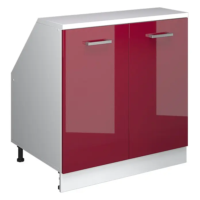 Küchenschrank für Dachschrägen R-Line 80 cm Rot Hochglanz Art.-Nr. 60319 - 