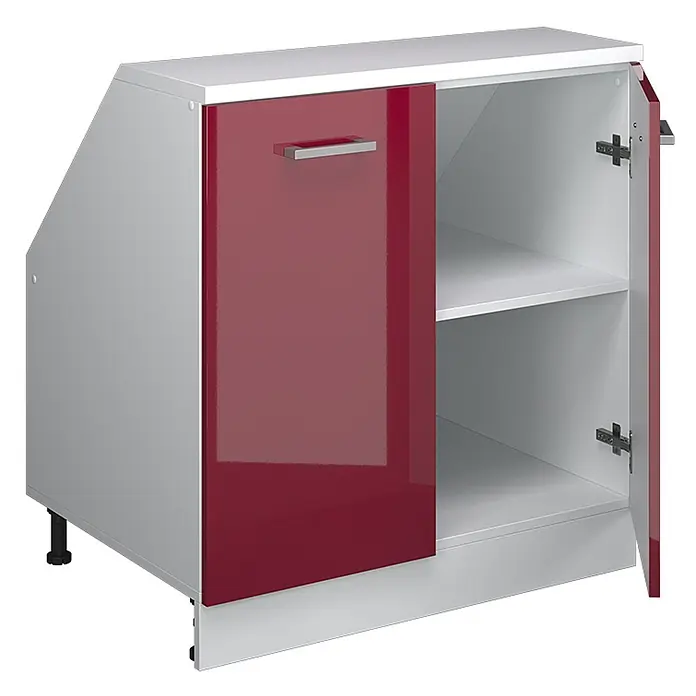 Küchenschrank für Dachschrägen R-Line 80 cm Rot Hochglanz Art.-Nr. 60319 - 