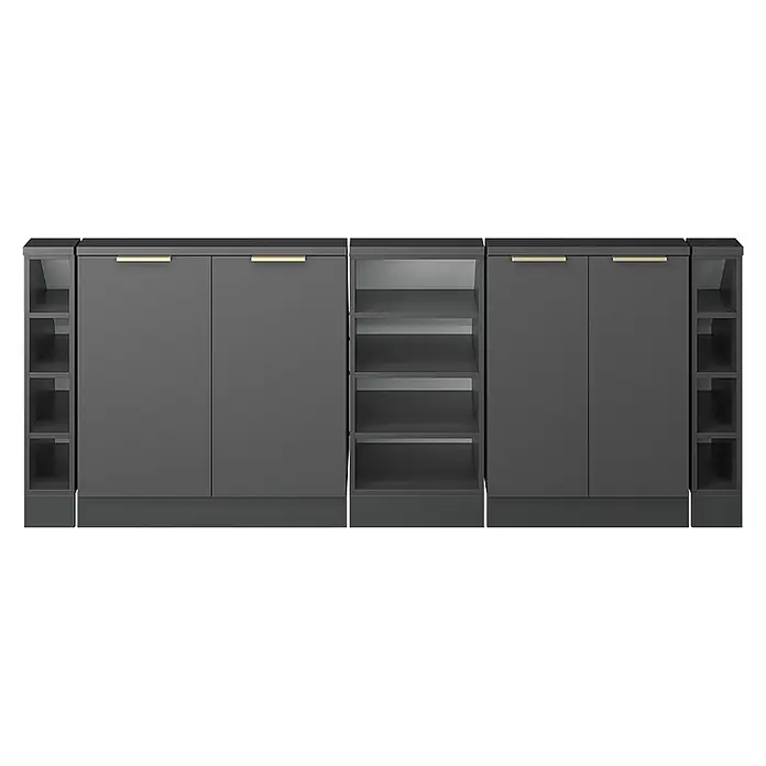 Küchenschrank für Dachschrägen R-Line 210 cm Anthrazit-Gold Art.-Nr. 60611 - 
