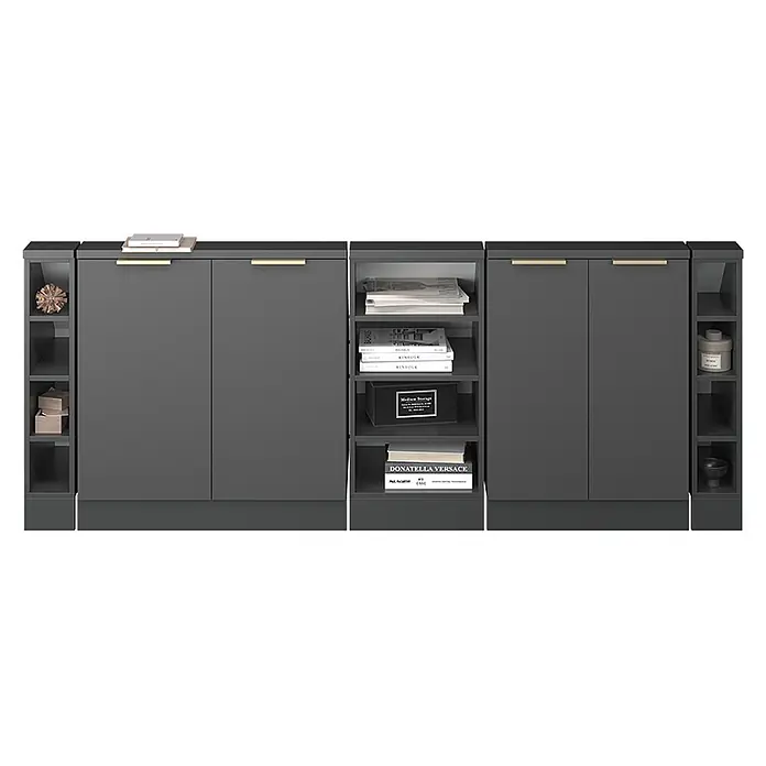 Küchenschrank für Dachschrägen R-Line 210 cm Anthrazit-Gold Art.-Nr. 60611 - 