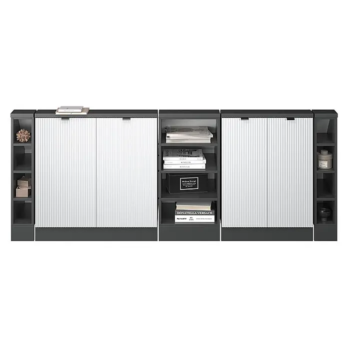 Küchenschrank für Dachschrägen R-Line 210 cm Weiß Riffel Art.-Nr. 60612 - 