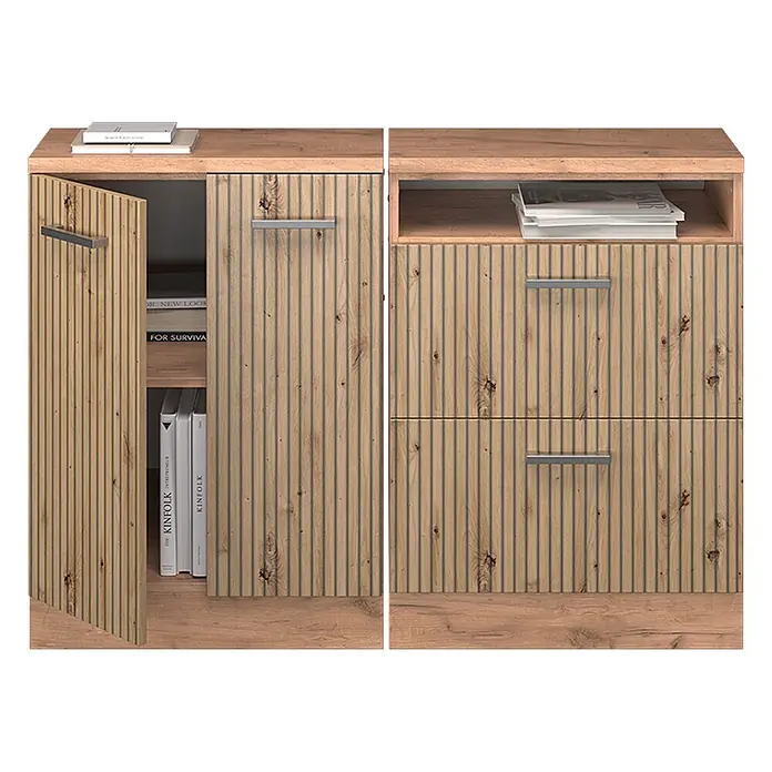 Küchenschrank für Dachschrägen R-Line 120 cm Artisan-Eiche Art.-Nr. 60367 - 