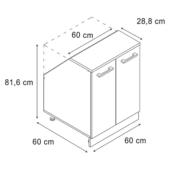 Küchenschrank für Dachschrägen R-Line 60 cm Artisan-Eiche Art.-Nr. 60352 - 