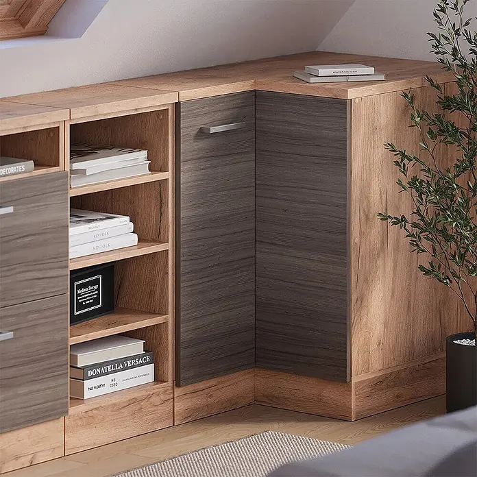 Küchenschrank für Dachschrägen R-Line 75.6 cm Edelgrau Art.-Nr. 60474 - 
