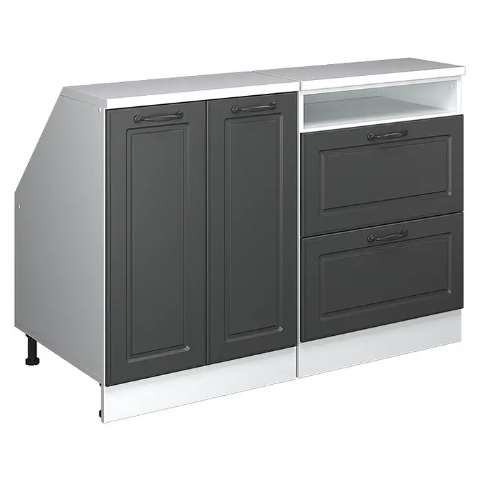 Vicco Küchenschrank für Dachschrägen R-Line, Anthrazit Landhaus, 120 cm - 