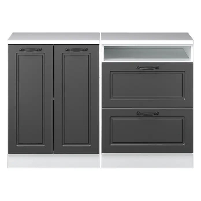 Vicco Küchenschrank für Dachschrägen R-Line, Anthrazit Landhaus, 120 cm - 