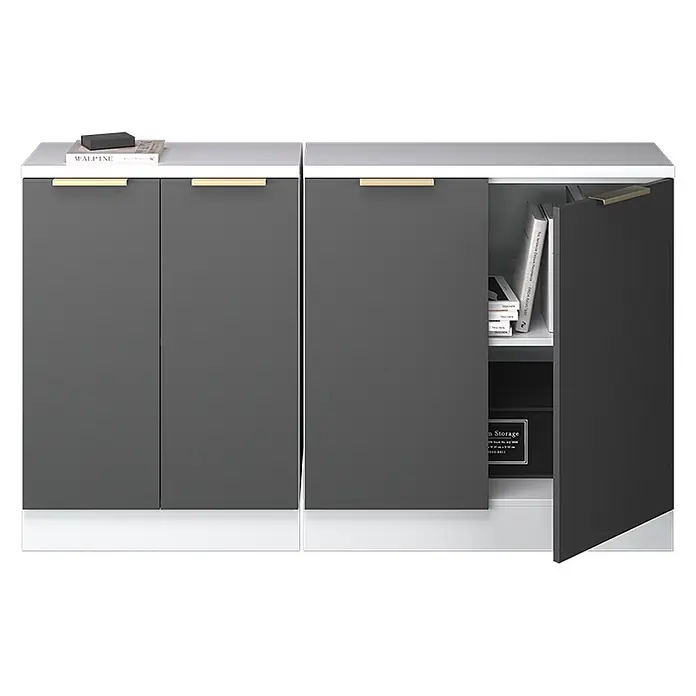 Küchenschrank für Dachschrägen R-Line 140 cm Anthrazit-Gold Art.-Nr. 60651 - 