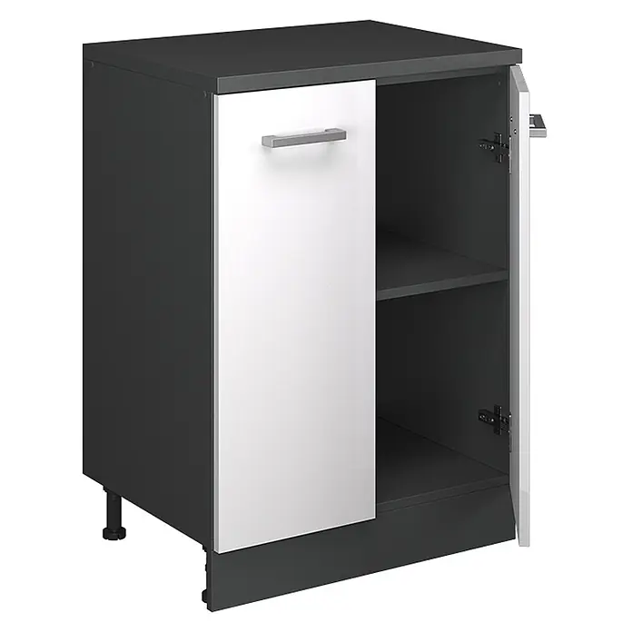 Küchenschrank für Dachschrägen R-Line 60 cm Weiß Hochglanz Art.-Nr. 61751 - 