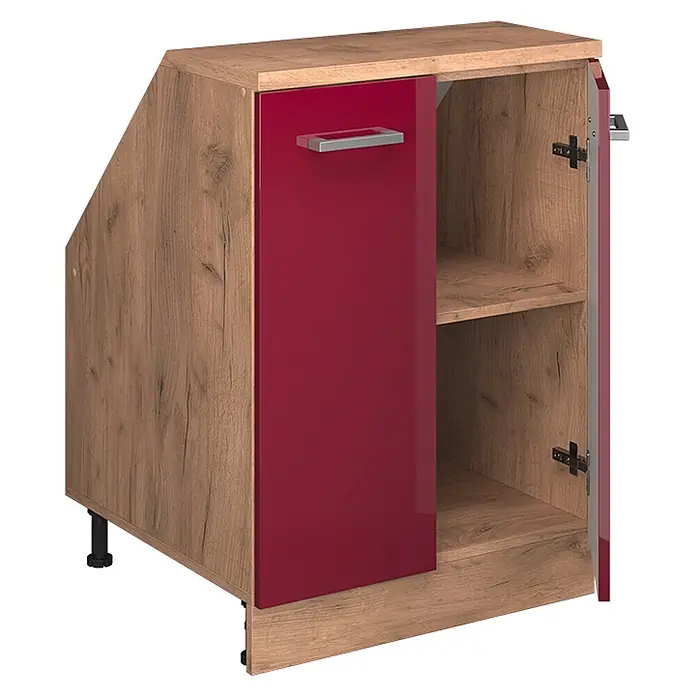 Küchenschrank für Dachschrägen R-Line 60 cm Rot Hochglanz Art.-Nr. 60537 - 