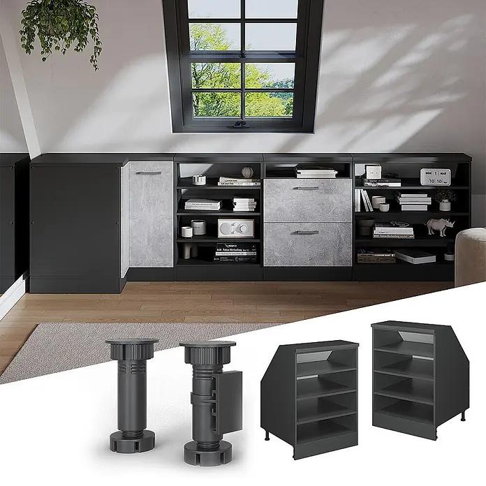 Küchenschrank für Dachschrägen R-Line 60 cm Anthrazit Art.-Nr. 60440 - 