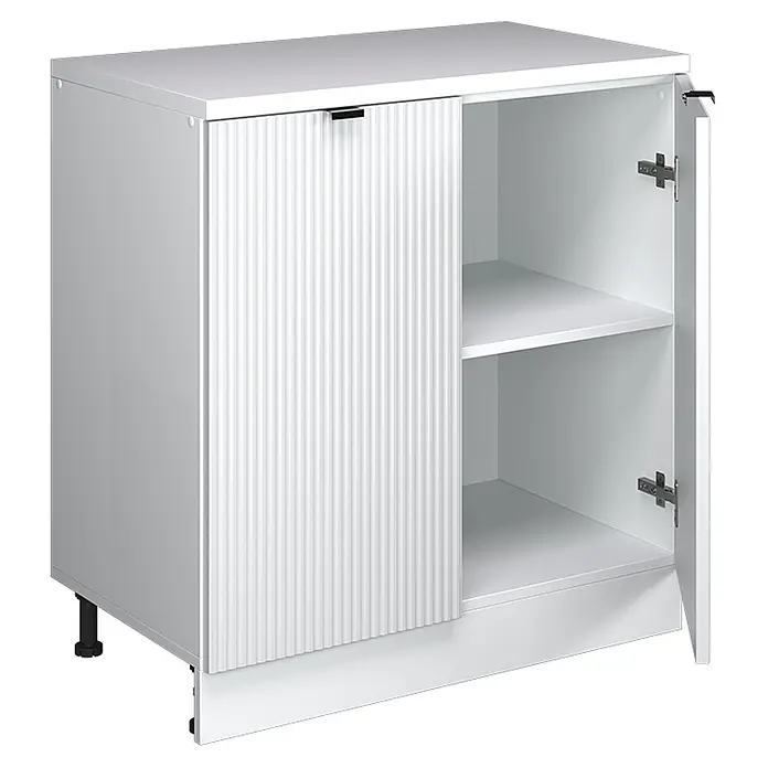 Küchenschrank für Dachschrägen R-Line 80 cm Weiß Riffel Art.-Nr. 61828 - 