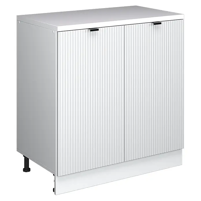 Küchenschrank für Dachschrägen R-Line 80 cm Weiß Riffel Art.-Nr. 61828 - 