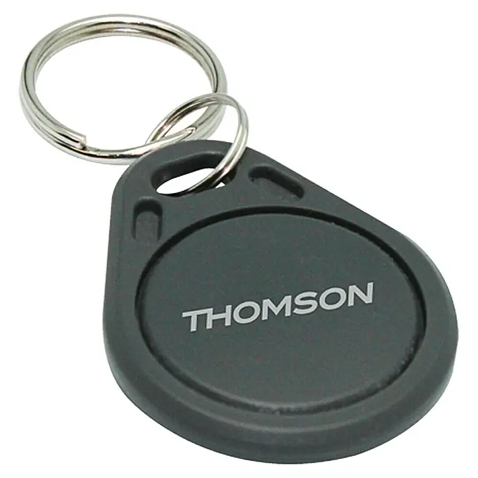 Thomson RFID-Badge - Passend für: Thomson Tastenfeld - Schlüsselanhänger mit "THOMSON"-Aufdruck. Praktischer Schlüsselanhänger für den Alltag, der mit dem Thomson-Logo versehen ist.
