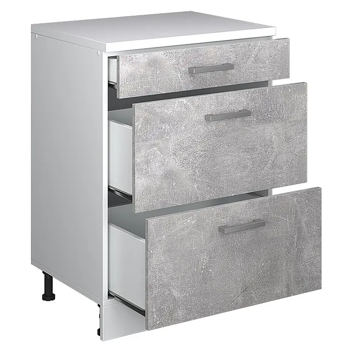 Küchenschrank für Dachschrägen R-Line 60 cm Beton Art.-Nr. 61728 - 