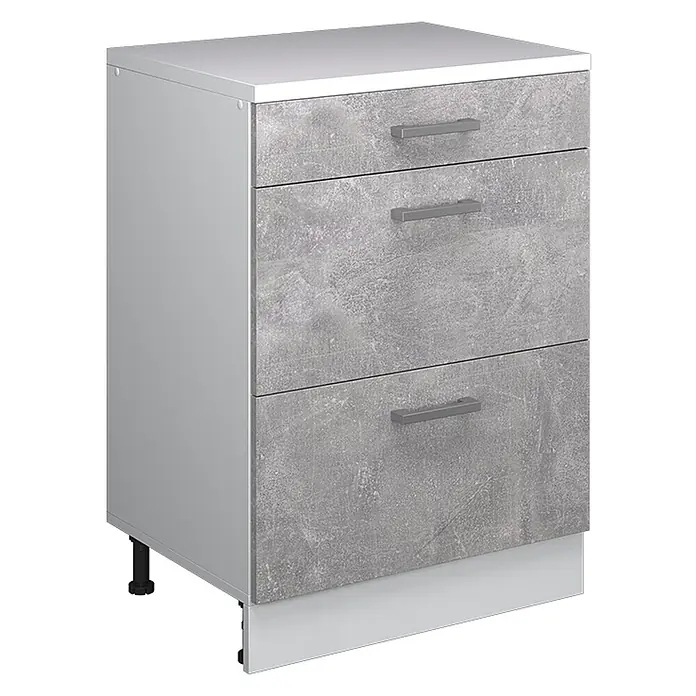 Küchenschrank für Dachschrägen R-Line 60 cm Beton Art.-Nr. 61728 - 