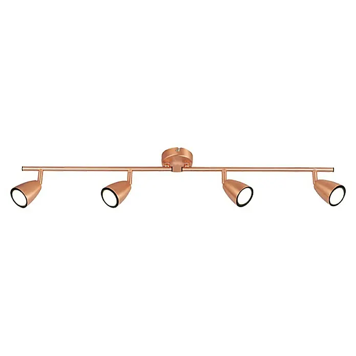 Tween Light Regleta LED Marcos - 12 W, L x An x Al: 805 x 80 x 150 mm, Cobre, Blanco cálido - Lámpara de techo con cuatro focos en acabado cobre. Una solución de iluminación elegante y funcional para cualquier estancia.