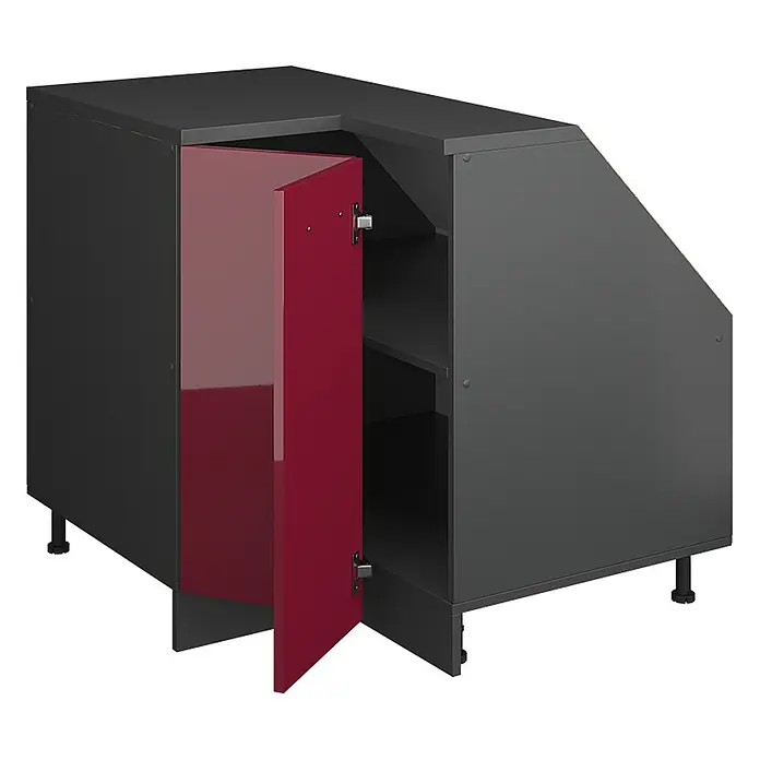 Küchenschrank für Dachschrägen R-Line 75.6 cm Rot Hochglanz Art.-Nr. 60510 - 