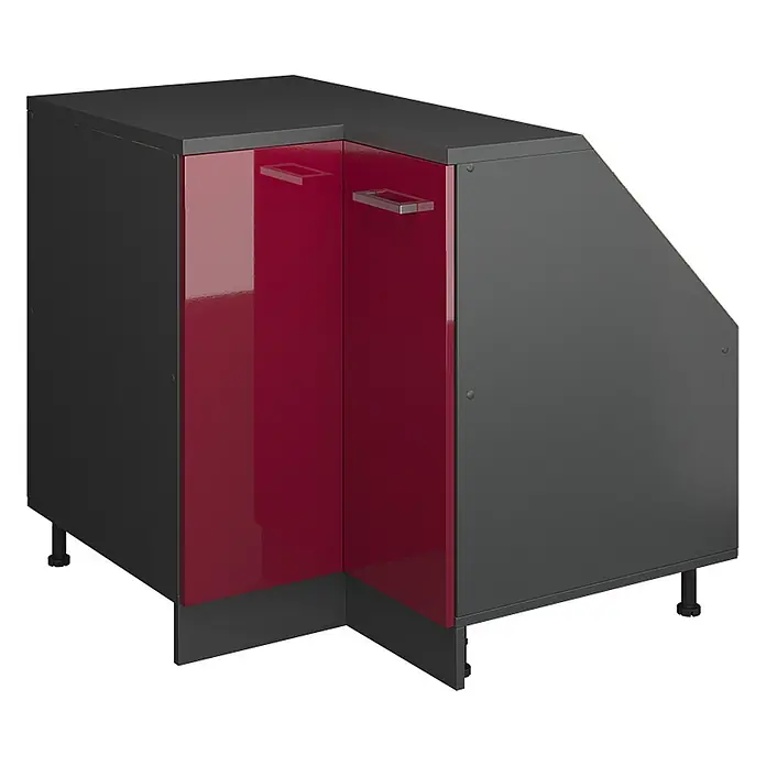 Küchenschrank für Dachschrägen R-Line 75.6 cm Rot Hochglanz Art.-Nr. 60510 - 