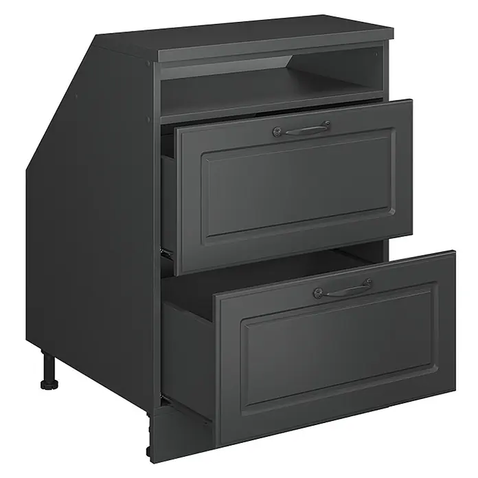 Vicco Küchenschrank für Dachschrägen R-Line, Anthrazit Landhaus, 60 cm - 